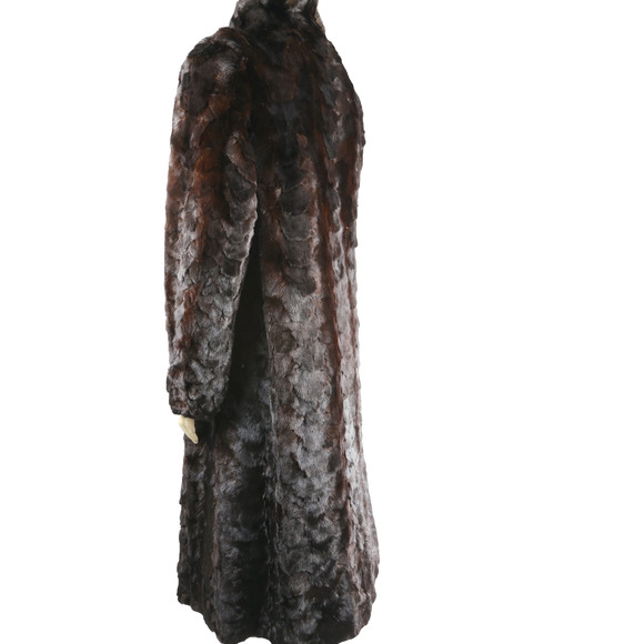 Vintage Genuine Brown Mink Fur Coat Luxury Soft Midi Classic Timeless Size S - Picture 8 of 16